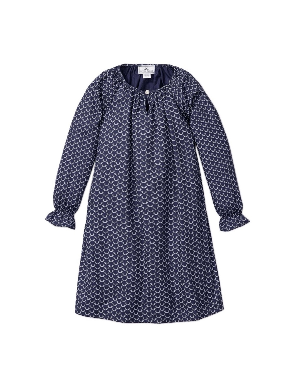 Petite Plume Girl's Twill Delphine Nightgown in Navy Size 10